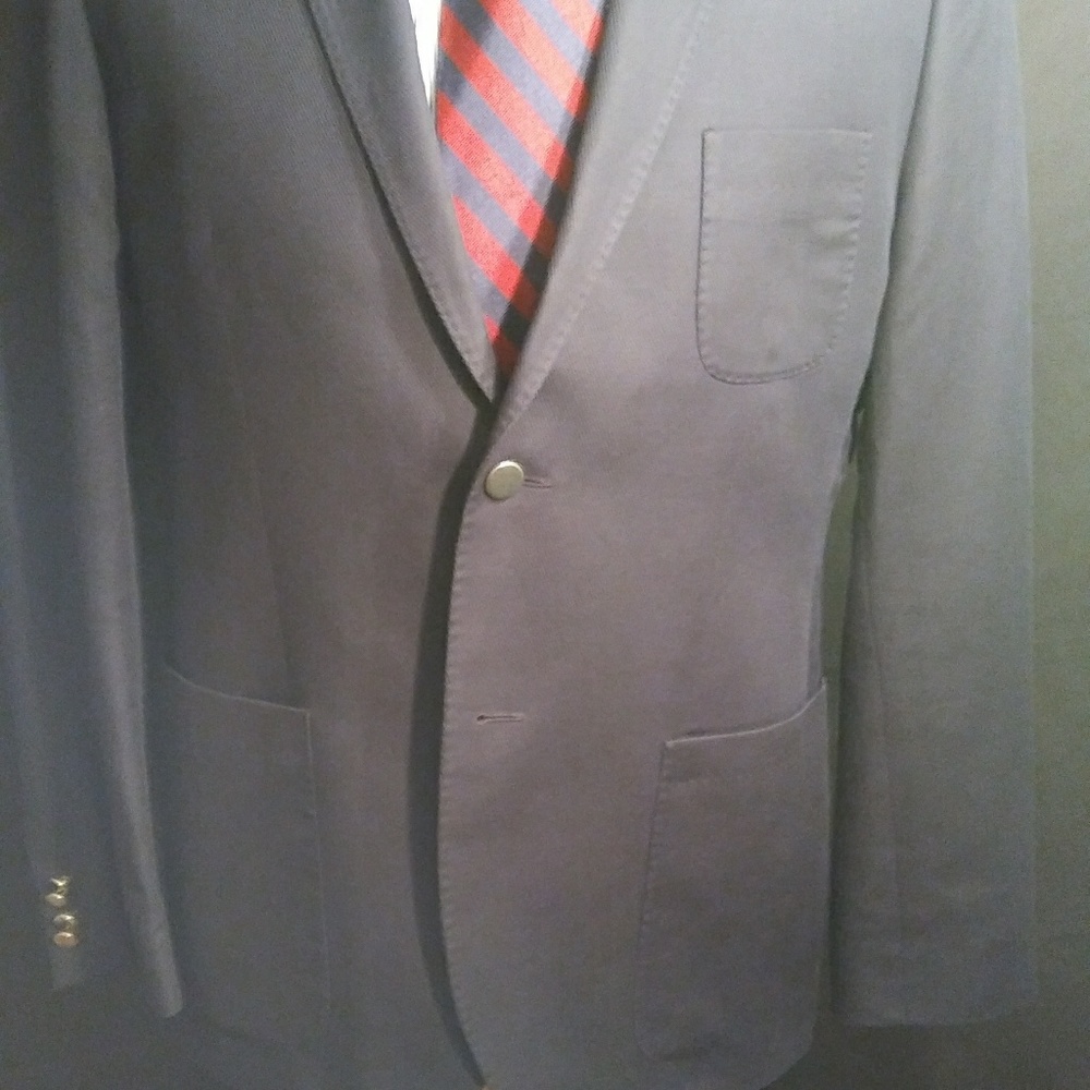 Cool42R H&M cotton linen blue blazer cotton lining